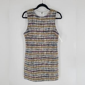 Alice + Olivia Coley Plaid Sleeveless Tweed A-Line Mini Dress‎ Size 6 New